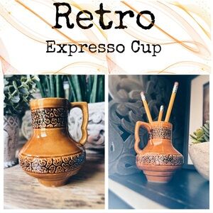 Retro Multi-Use Deep Caramel Glazed Ceramic Piece - Vase/Pen Holder